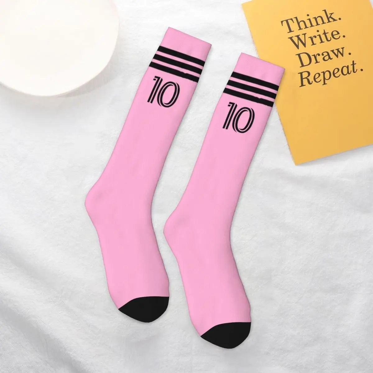 Miami Messied Soccer Socks Over Calf Foodball Long Socks Non-slip All Season Stylish Design For Fan