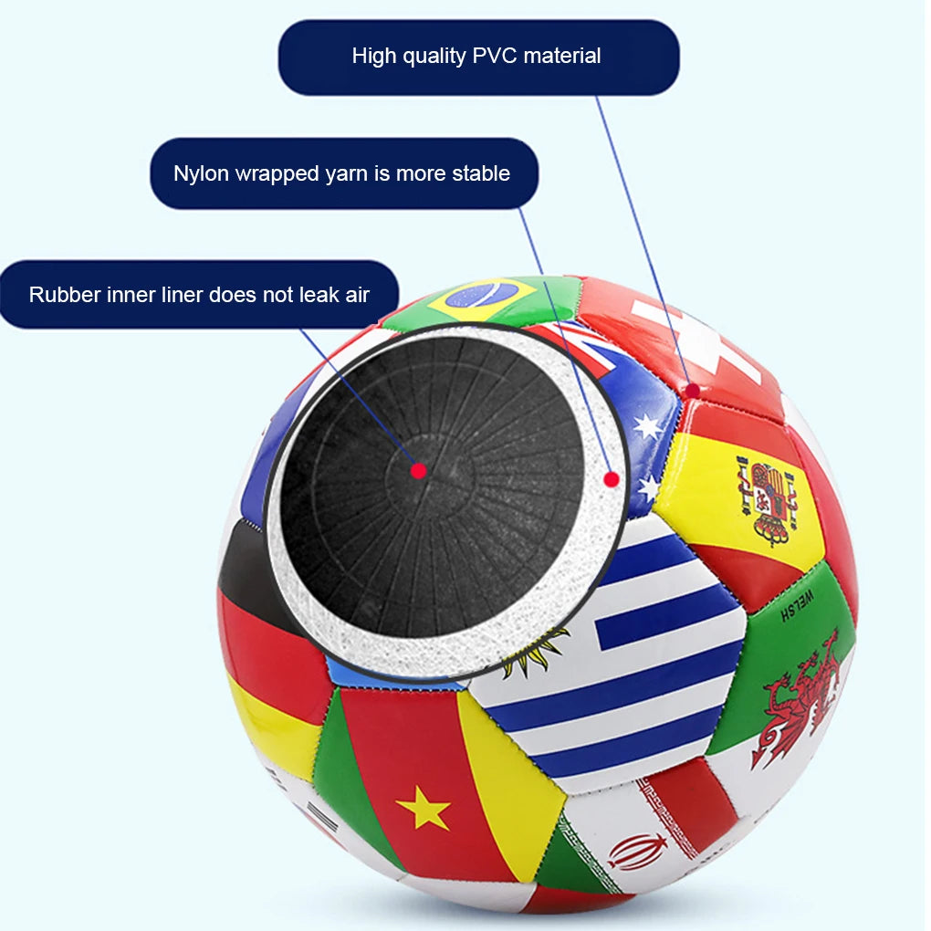 National Flag Colours Soccer Ball Suitable For Different Surfaces And Teamwork Fun Football For Kids